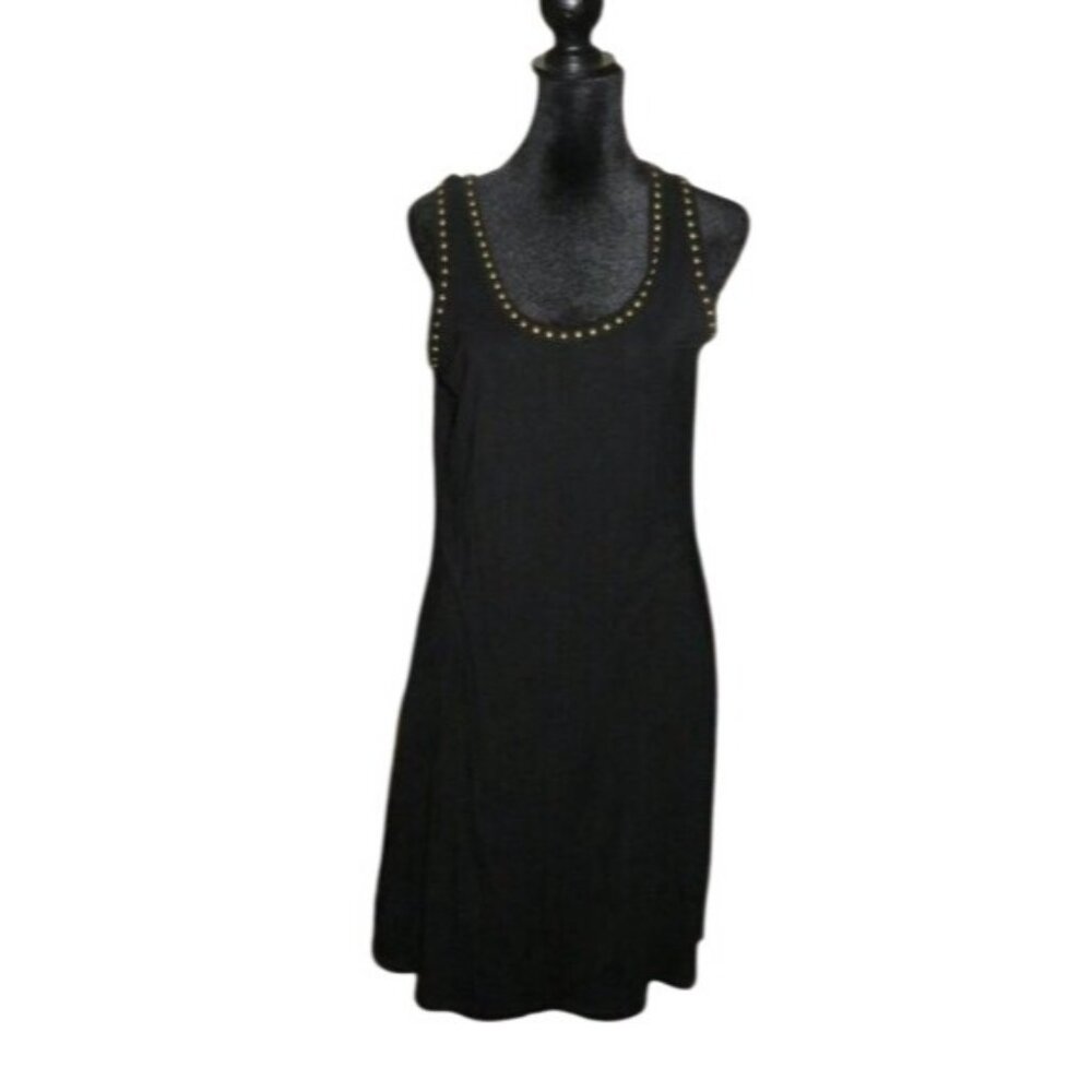Premise Studded Embellished Sleeveless little black dress NWT petite large midi